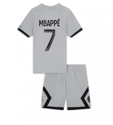 Paris Saint-Germain Kylian Mbappe #7 babykläder Bortatröja barn 2022-23 Korta ärmar (+ Korta byxor)